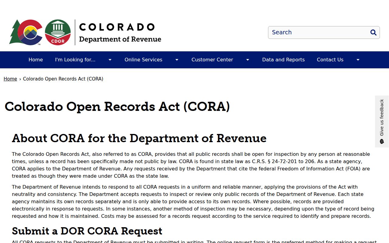 Conejos County court records Colorado Open Records Act source
