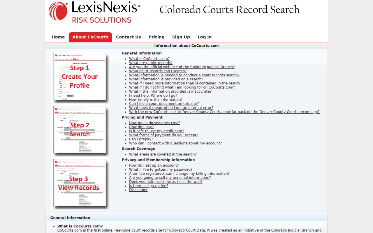 Conejos County court records CoCourts Register of Action information