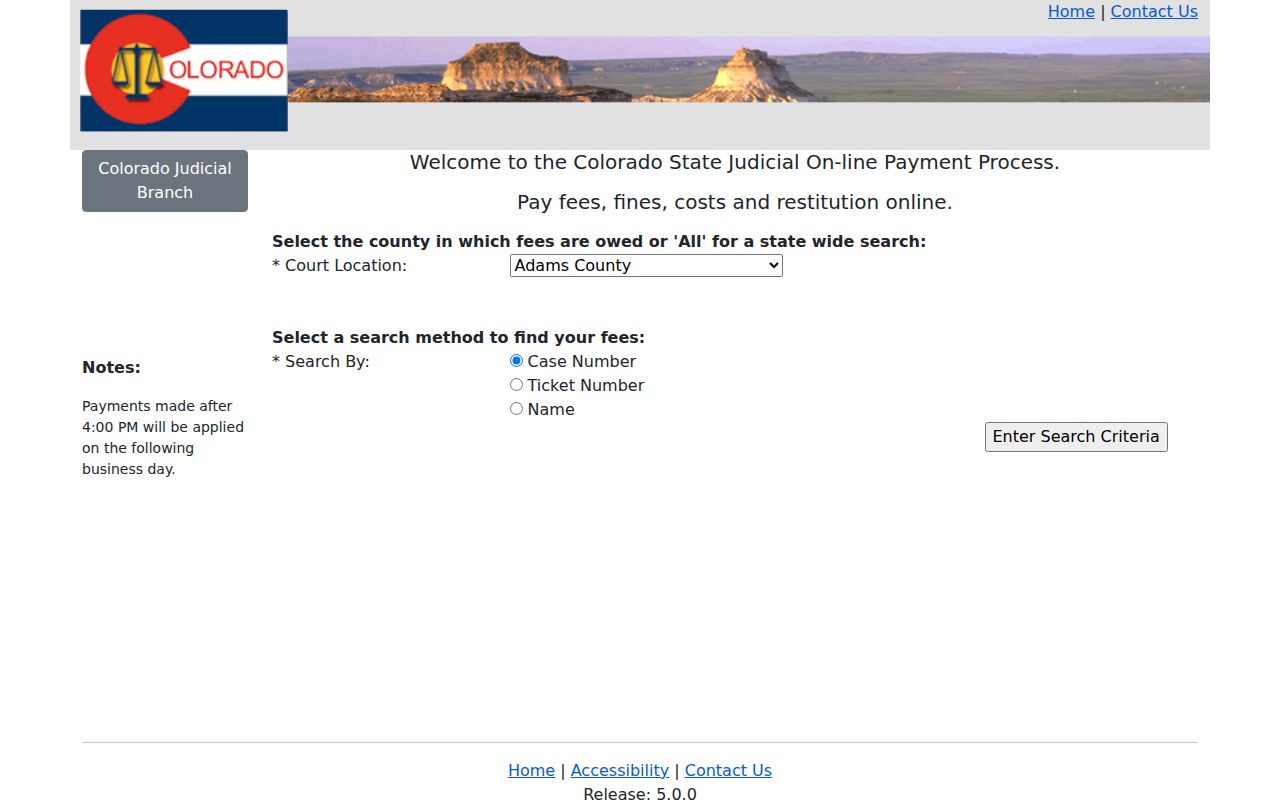 Conejos County court records online payments for fines fees costs and tickets