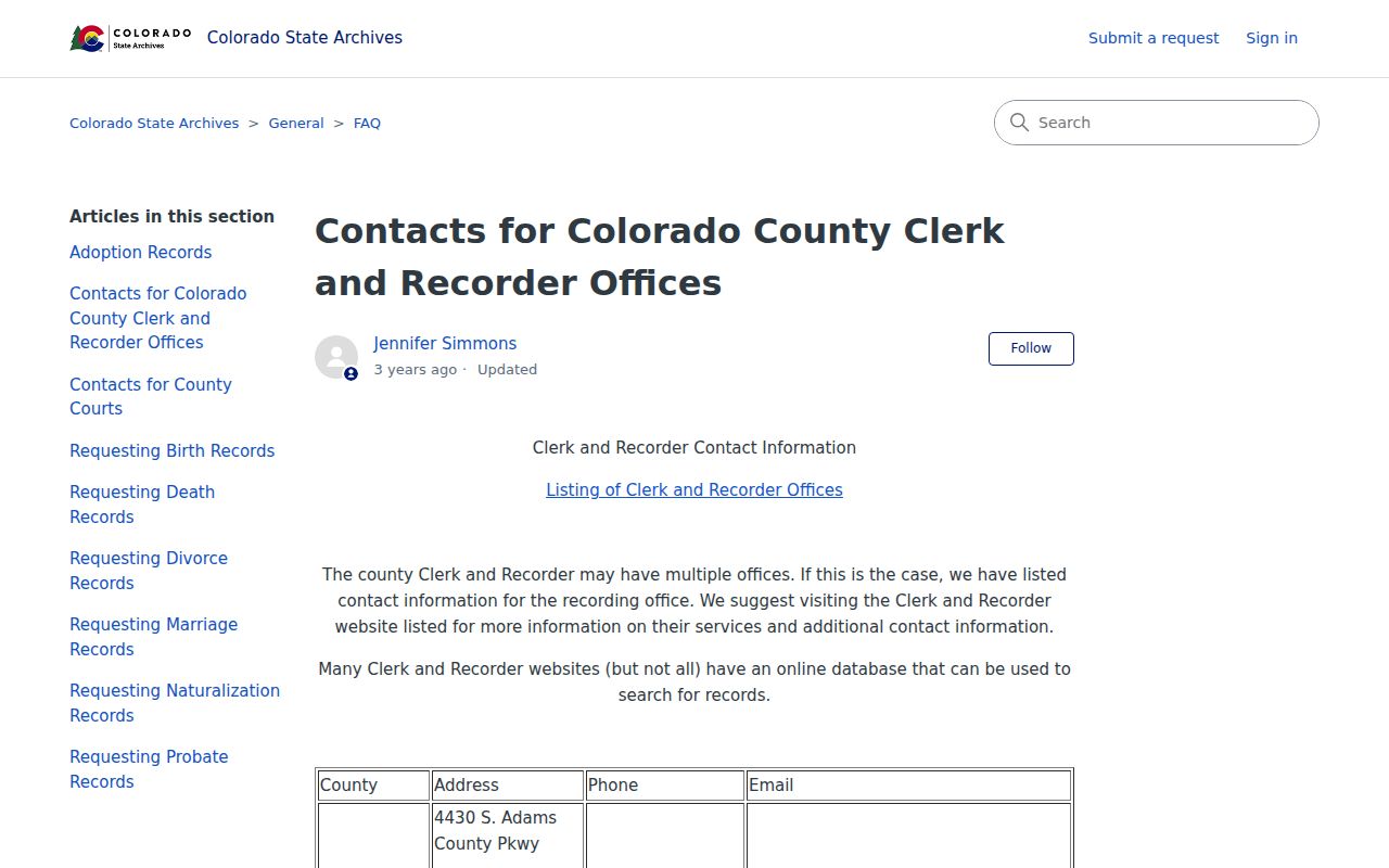 Conejos County court records county clerk and recorder contact list